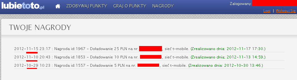 Moje zdobycze na lubietoto
Myślałem, że będę problemy z tym doładowaniem za 25zł, ale jednak dzisiaj Doszło. 
Jeśli ktoś chce rozpoczął przygodę z tym serwisem to zarpaszam na PW - pomoge w zdobywianiu sporej ilość pkt za rejestracje z reflinku. 

