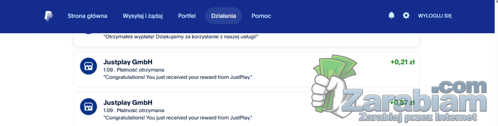 Zrzut ekranu z aplikacji PayPal i wyszczególniony zarobek z aplikacji JustPlay, z dnia 1-3 września
Jest to zrzut ekranu z aplikacji PayPal. Wyszczególniłem zarobek z aplikacji JustPlay z dnia 1-3 września
Słowa kluczowe: Aplikacja PayPal na smartfona