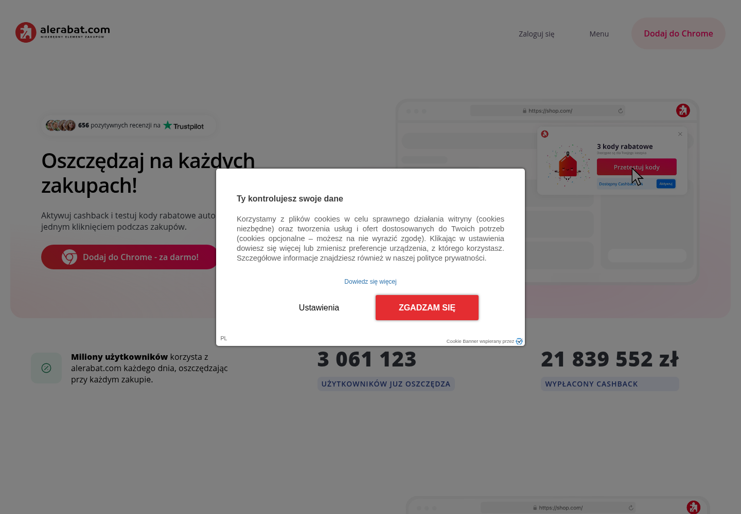 Zrzut oficjalnej strony AleRabat