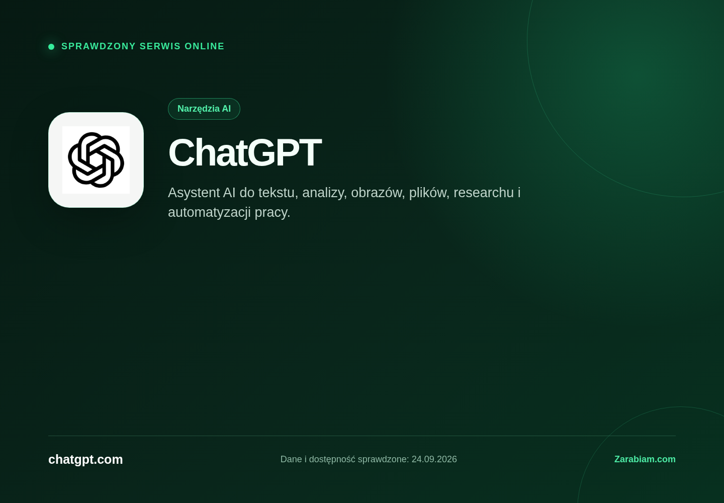Zrzut oficjalnej strony ChatGPT
