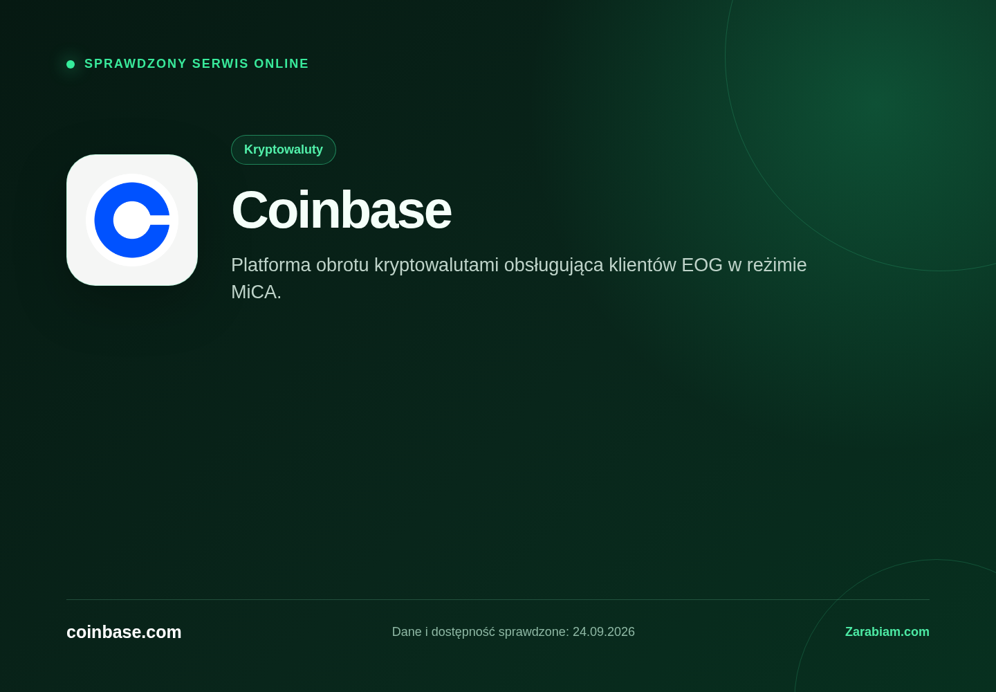 Zrzut oficjalnej strony Coinbase