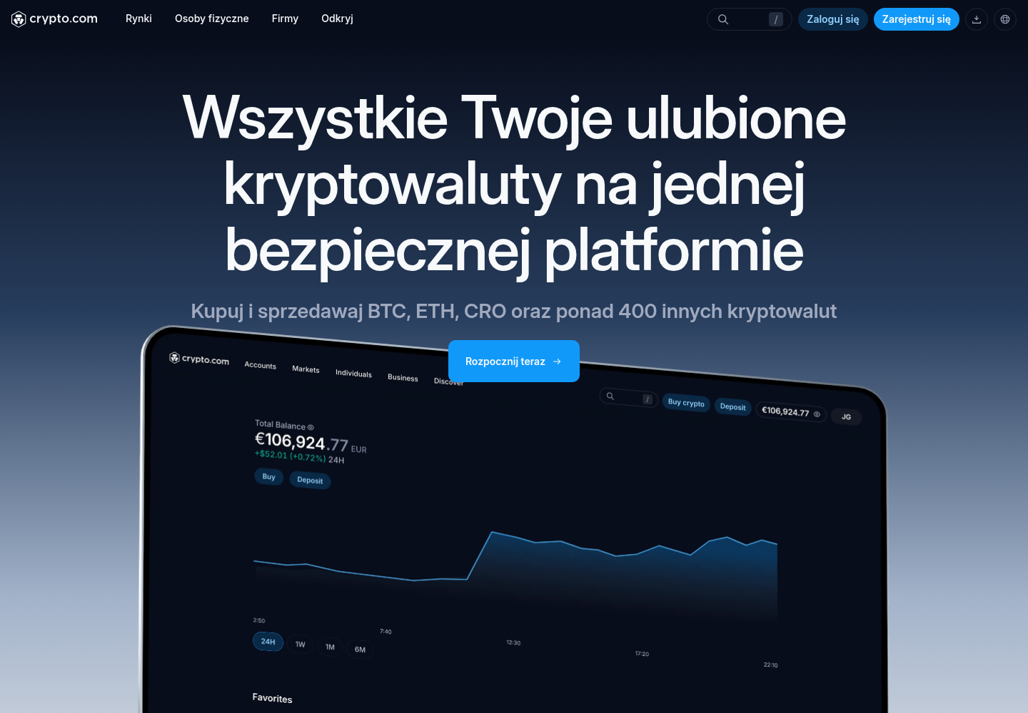 Zrzut oficjalnej strony Crypto.com