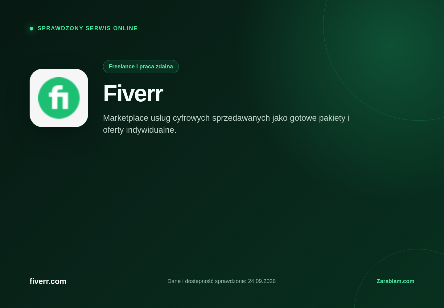 Zrzut oficjalnej strony Fiverr