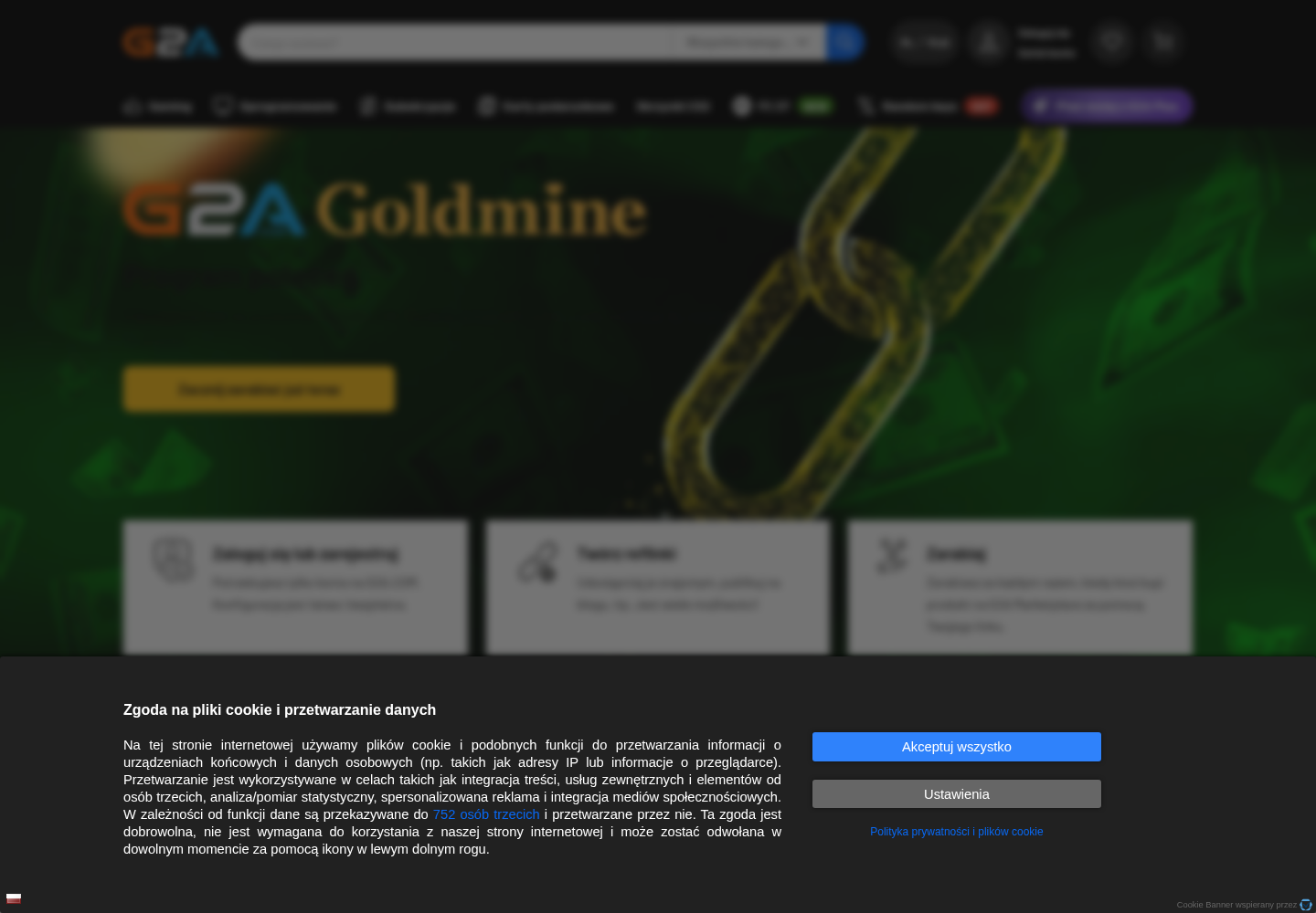 Zrzut oficjalnej strony G2A Goldmine