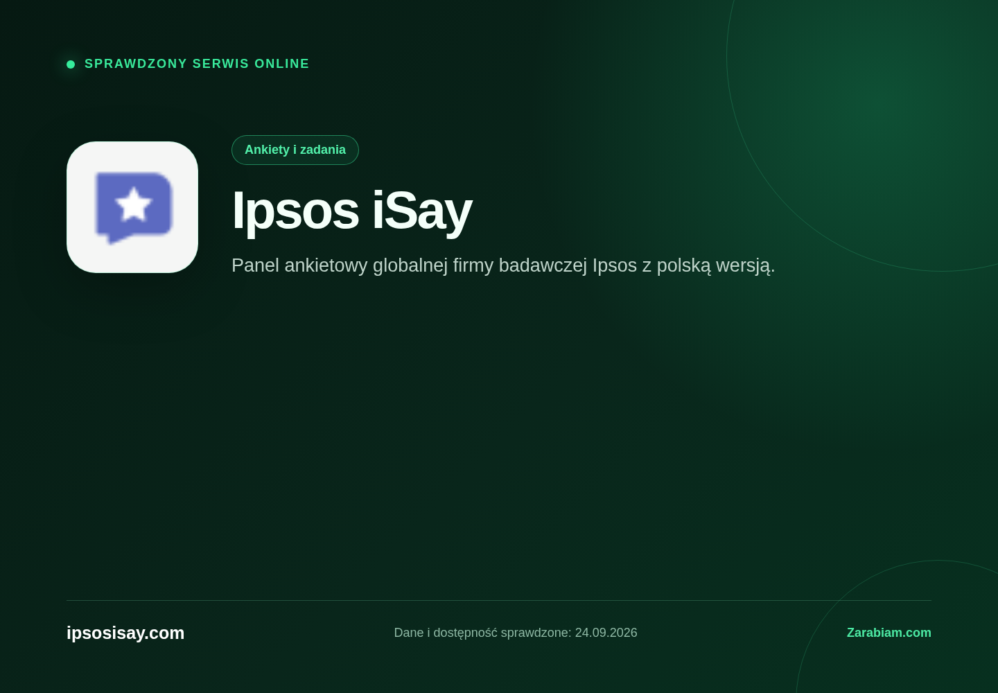 Zrzut oficjalnej strony Ipsos iSay