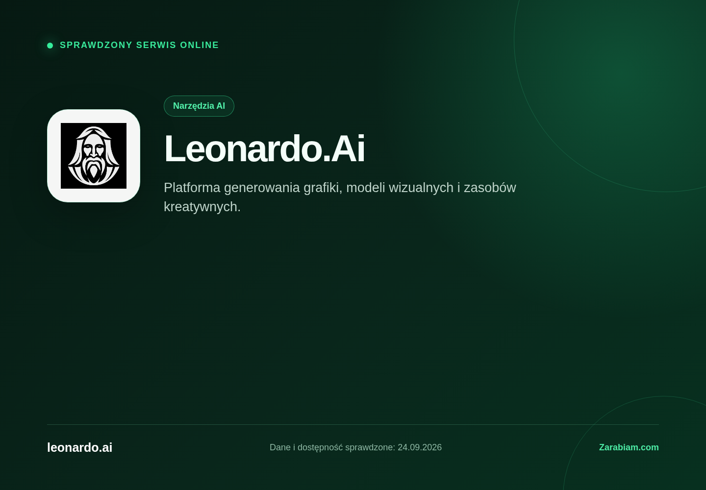 Zrzut oficjalnej strony Leonardo.Ai