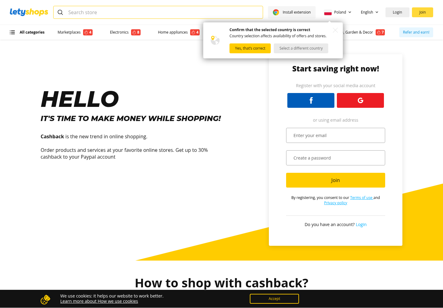Zrzut oficjalnej strony LetyShops