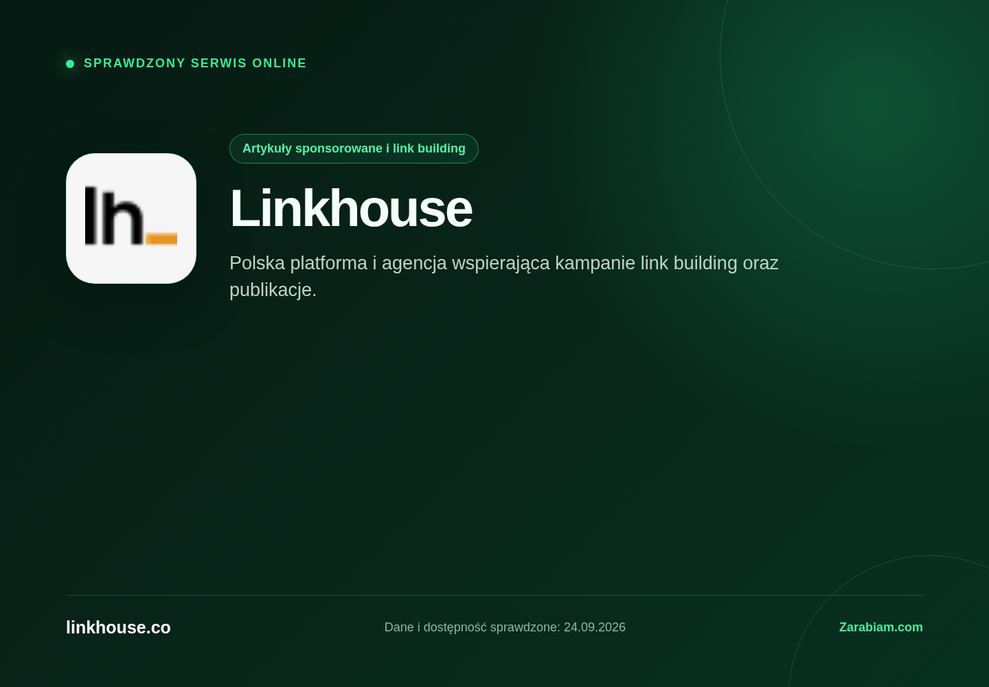 Zrzut oficjalnej strony Linkhouse