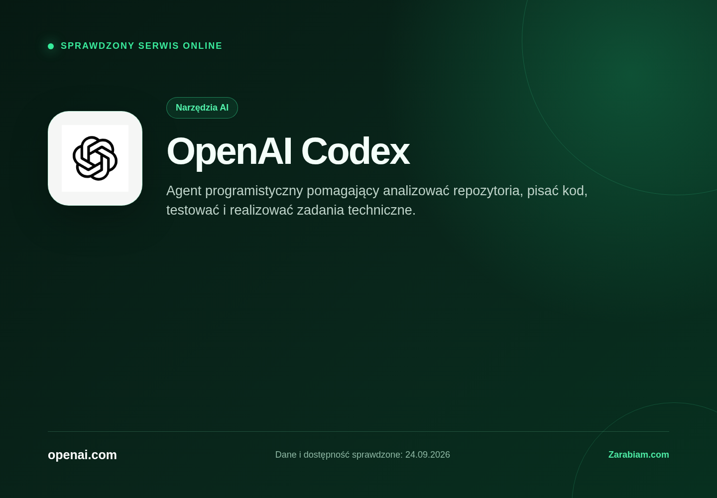Zrzut oficjalnej strony OpenAI Codex