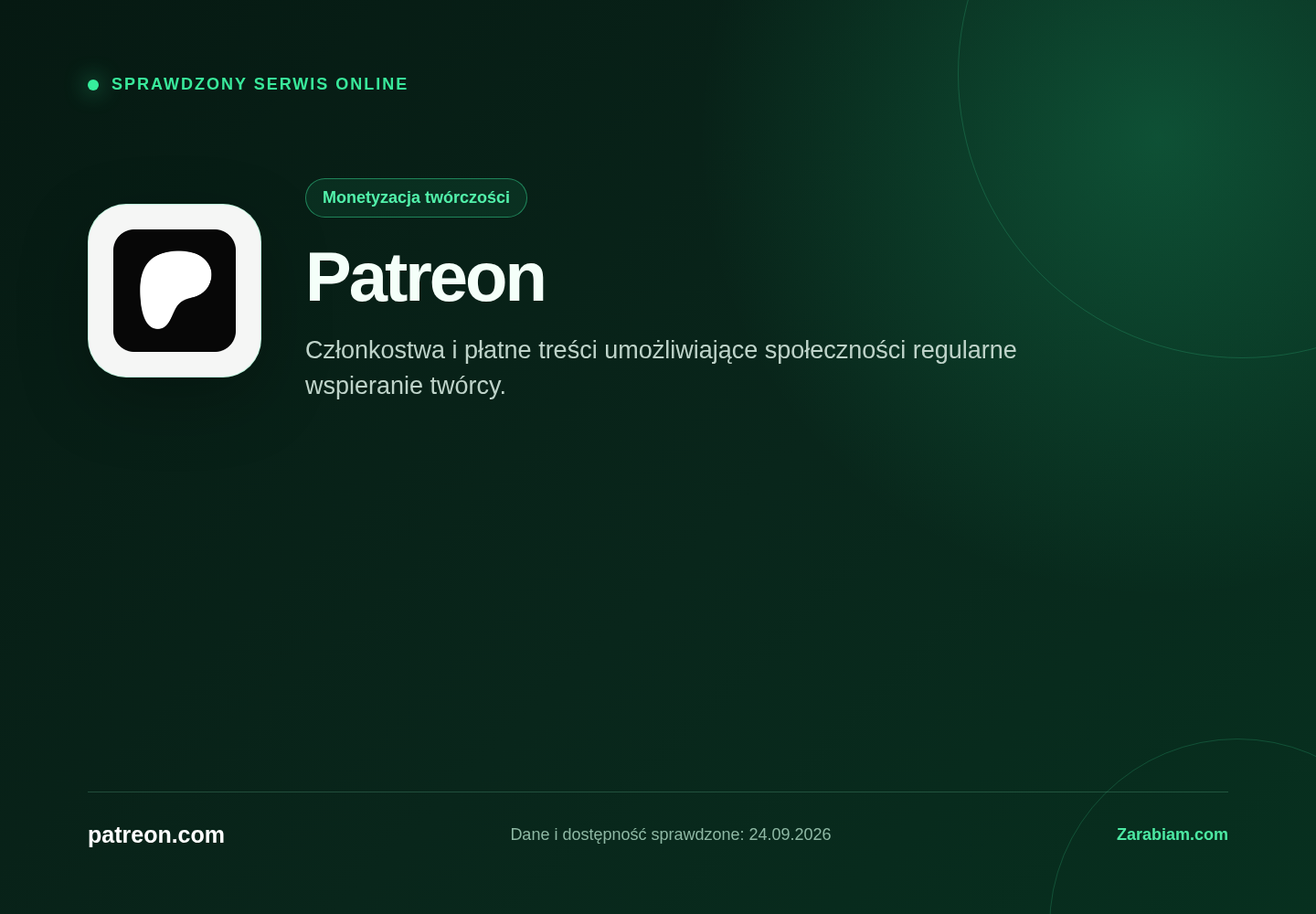 Zrzut oficjalnej strony Patreon