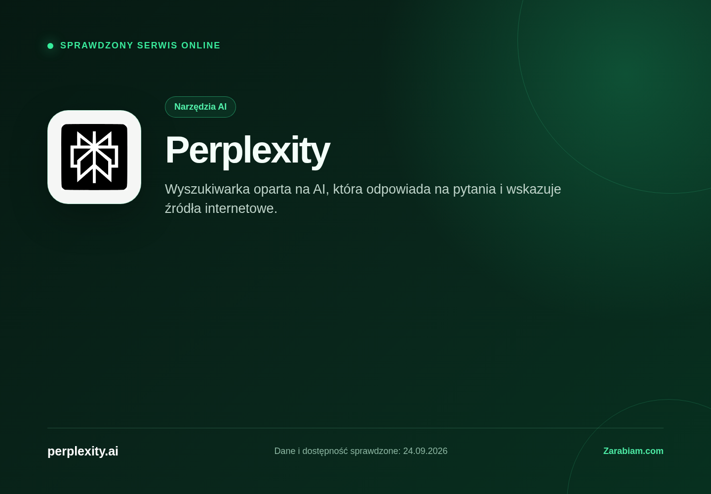 Zrzut oficjalnej strony Perplexity