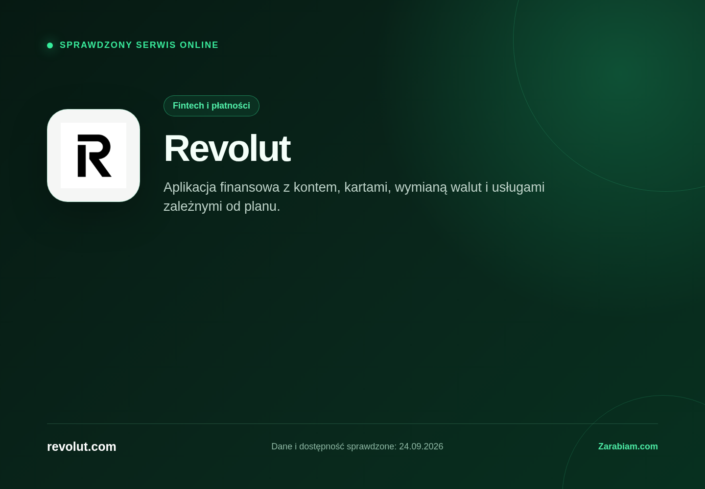 Zrzut oficjalnej strony Revolut