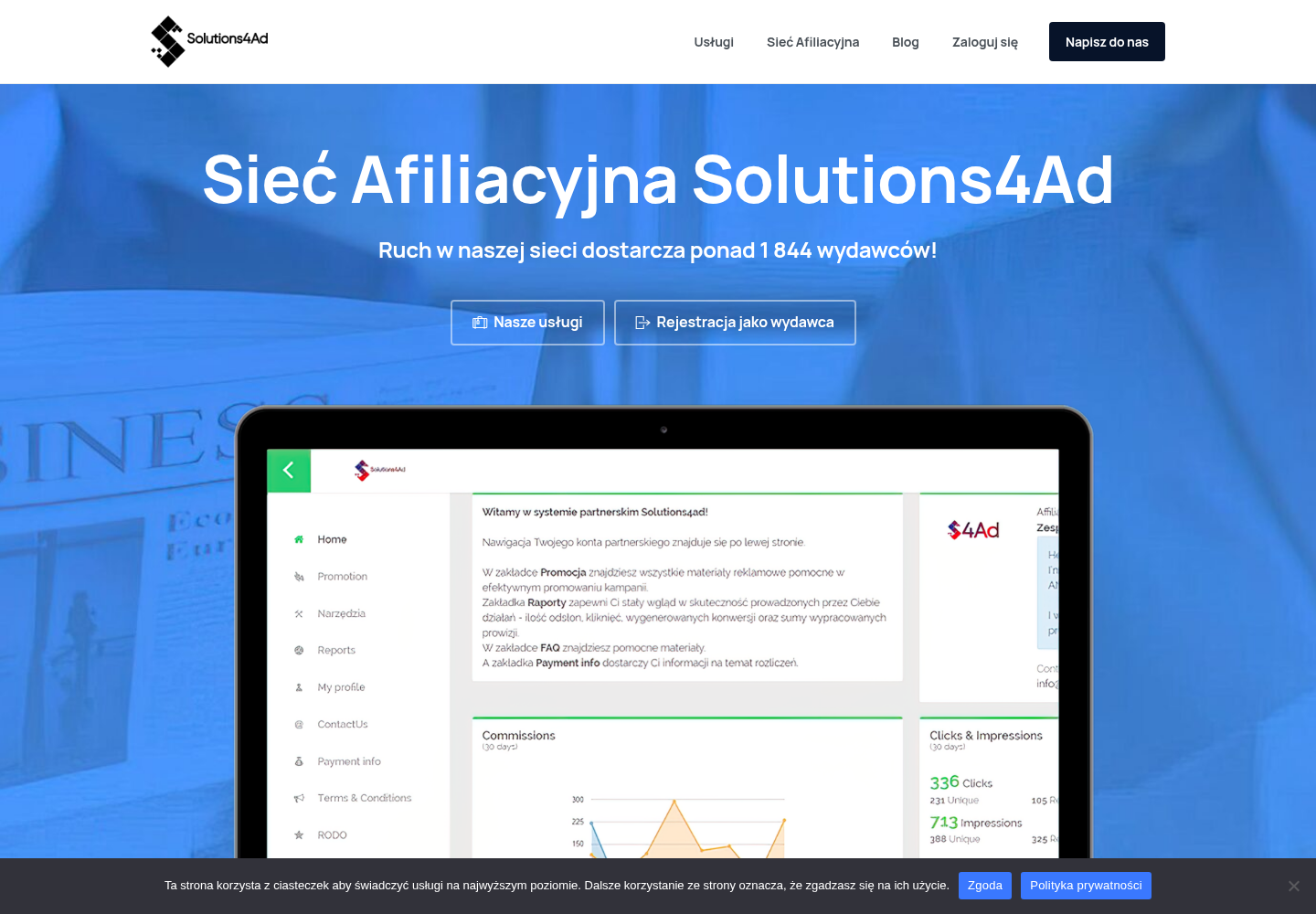 Zrzut oficjalnej strony Solutions4Ad