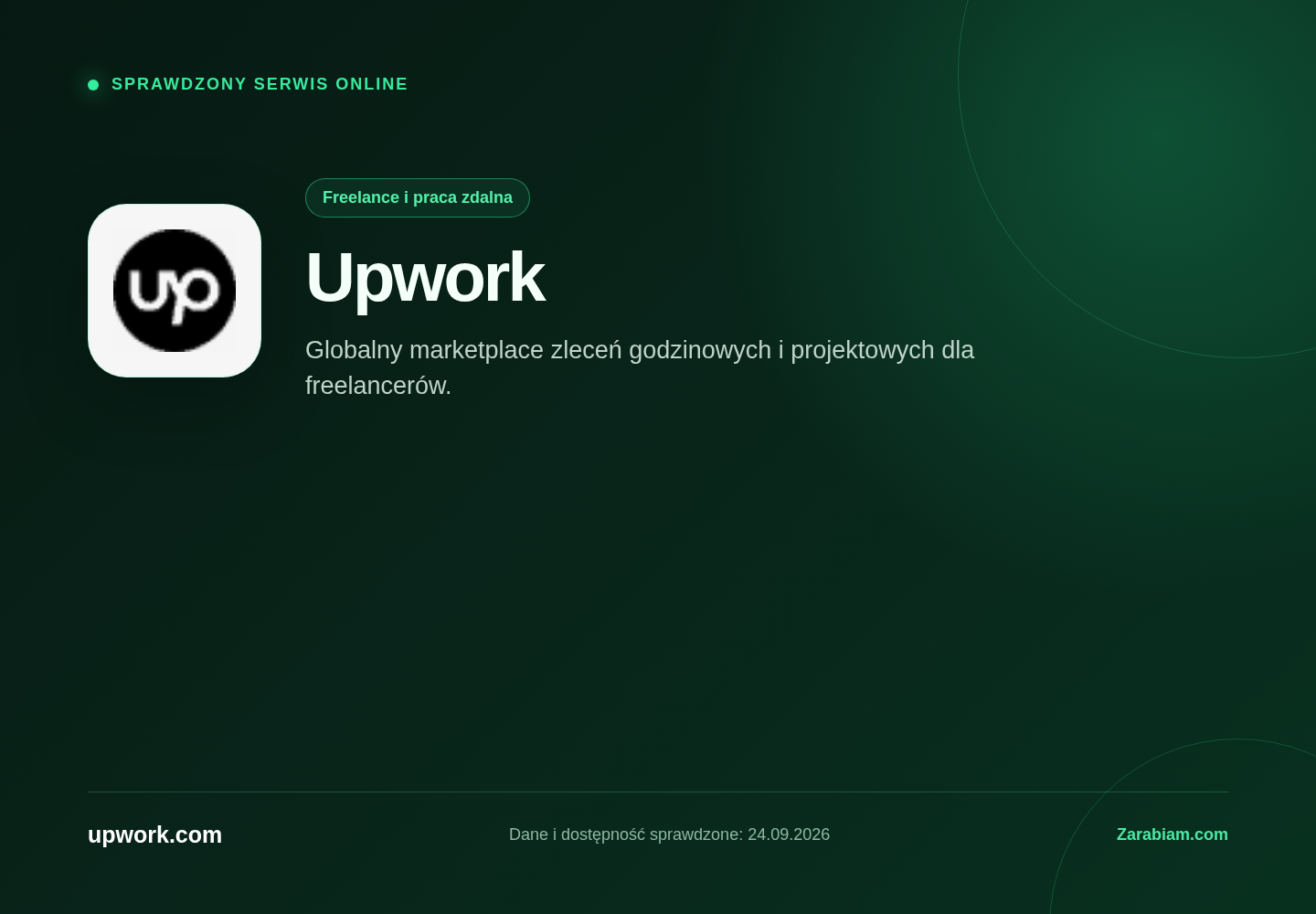 Zrzut oficjalnej strony Upwork