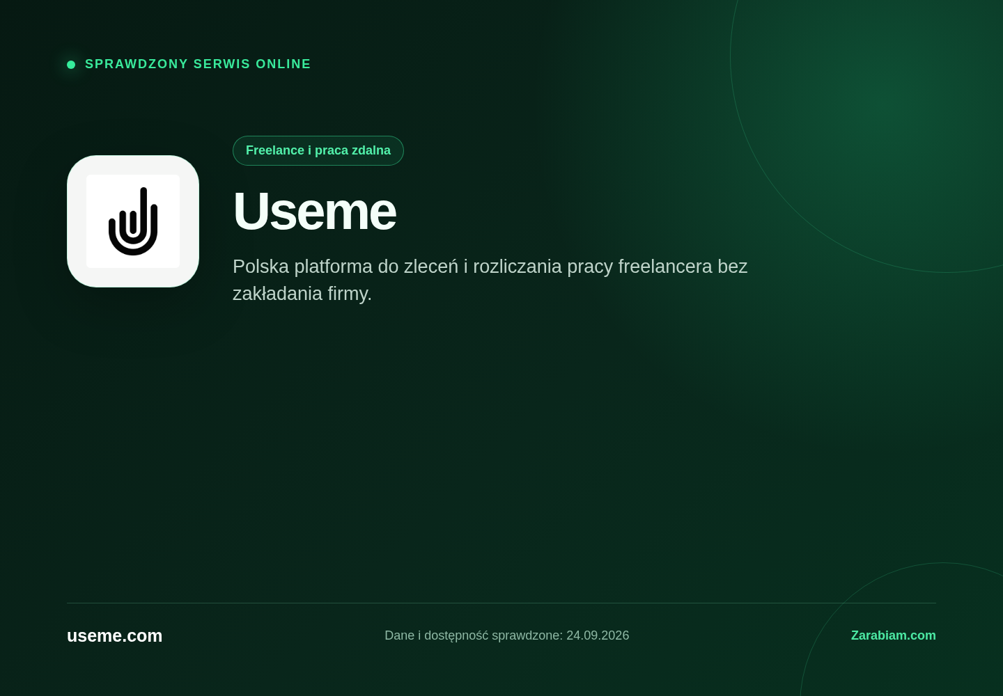 Zrzut oficjalnej strony Useme