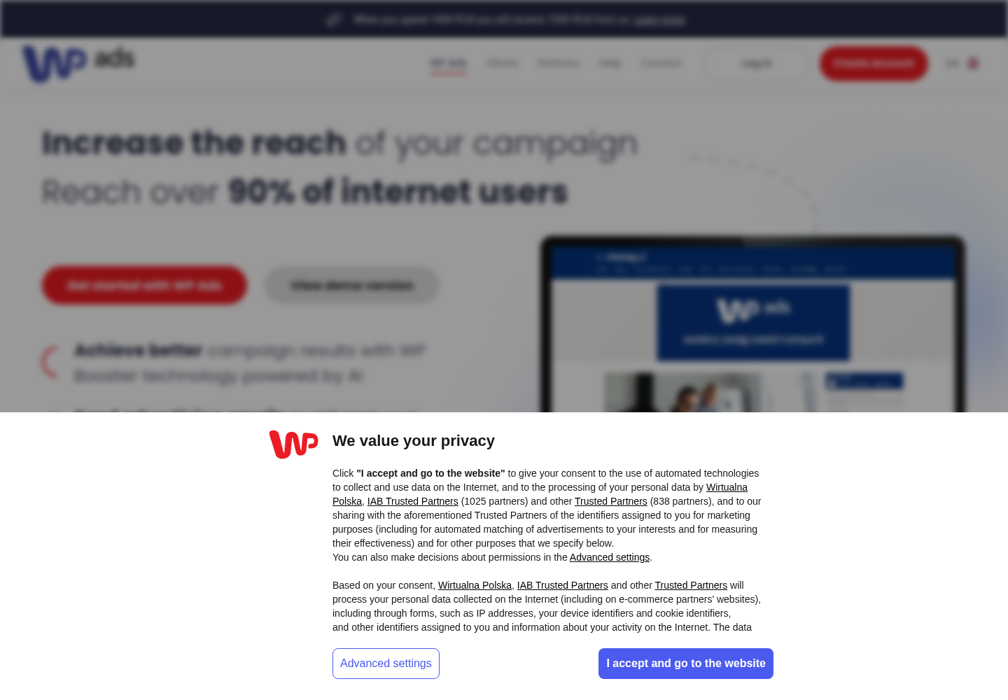 Zrzut oficjalnej strony Wpartner.pl